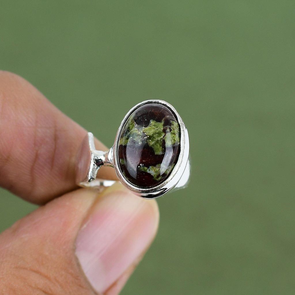 Dragon Bloodstone Ring 925 Sterling Silver Ring Dainty Gemstone Jewelry Handmade Ring Birthstone Jewelry Gift For Her Available In Ring Size