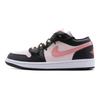 Jordan Air Jordan 1 Slip Resistant Abrasion Resistant Low top Vintage Basketball Shoes Women's Black Pink DC0774-101(Team44-B)