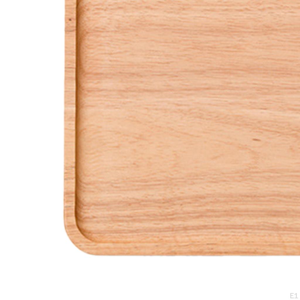 Wood Serving Platter Breakfast Tray Tea Drink Modern Food Snacks Plate for Kitchen