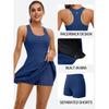 CHARMLEAKS Tennis Dress for Women Workout Dress with Built-in Bra & Shorts Pockets Athletic Dress for Exercise Golf Dresses
