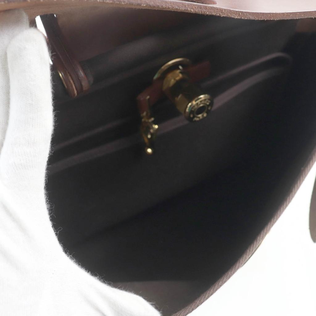 HERMES Shoulder Bag Herbag PM Vibrato Brown Towar Officier Women Used