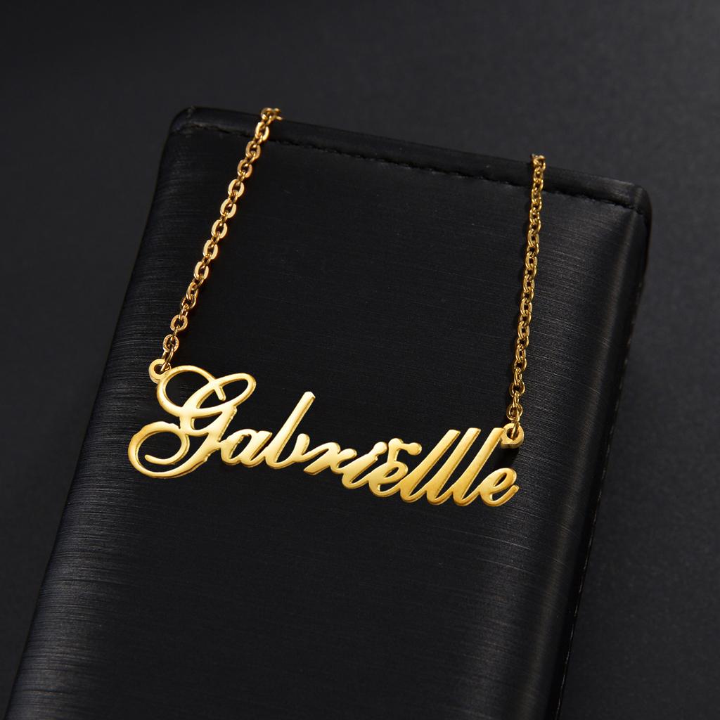 Atoztide Personalized Custom Name Necklaces Nameplate Pendant for Women Stainless Steel Link Chain Mother Kids Jewelry Gift