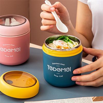 Lunch Box in acciaio inossidabile, tazza con cucchiaio, contenitori termici per zuppa, thermos per alimenti, Lunchbox