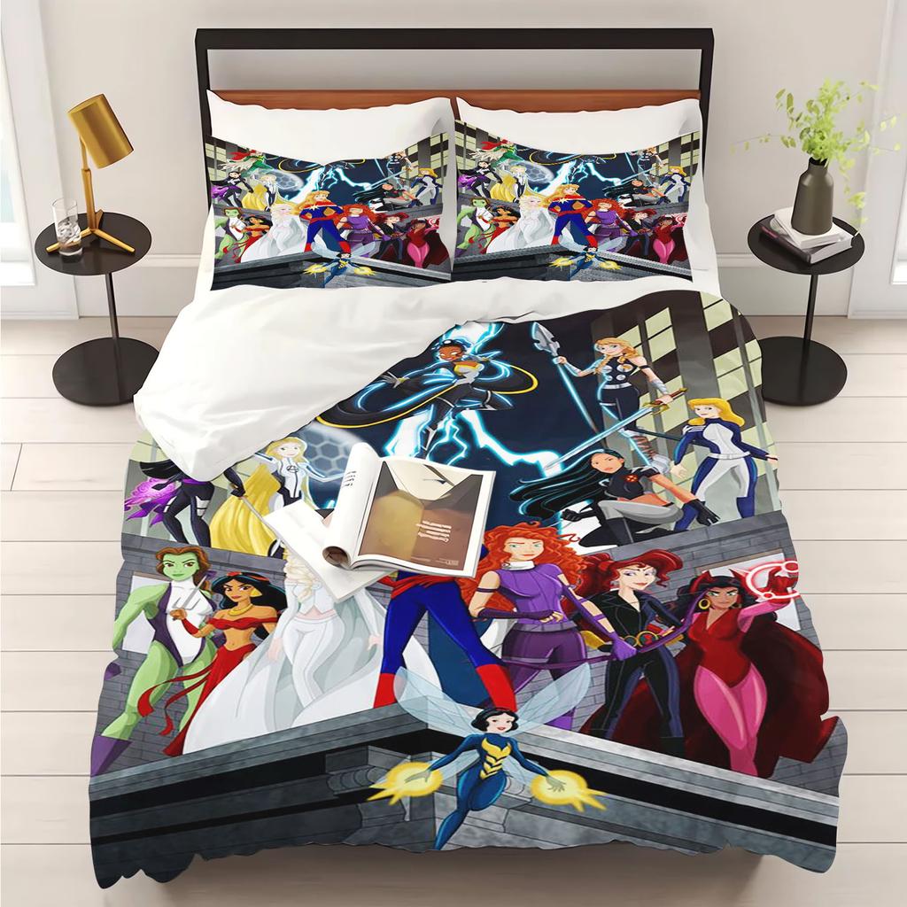 Princess Series 100% Polyester Duvet Cover Set Home Decor Bedding Comforter Sets 3D Children'S Bedding Set 3-Piece