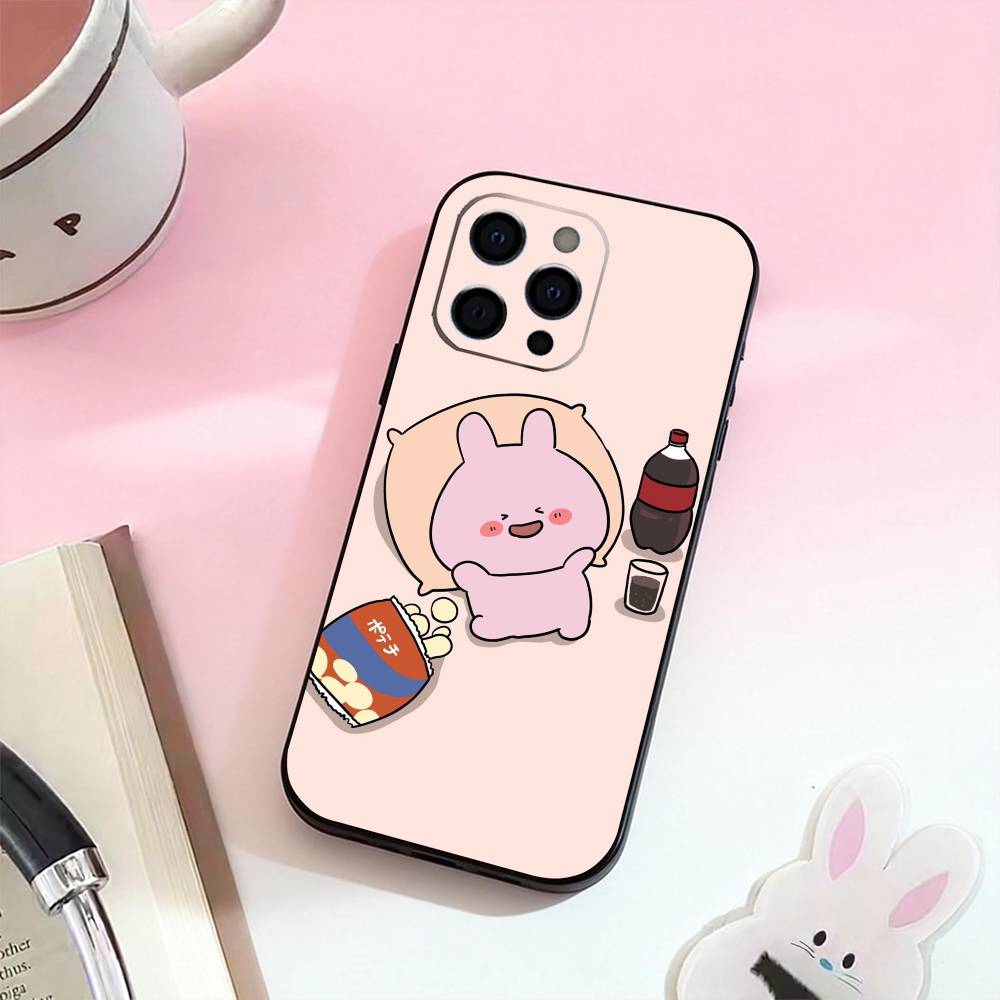 CUTE A-Asamimichan   Phone Case For iPhone 17,16,15,14,13,12,11 Plus,Pro Max,Soft Silicone Black Cover
