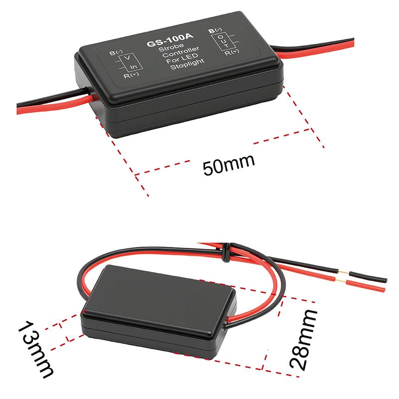 GS-100A Strobe Flasher Tail Lamp Safety Prompt Module Motorcycle LED Brake Light Controller Car Light Control