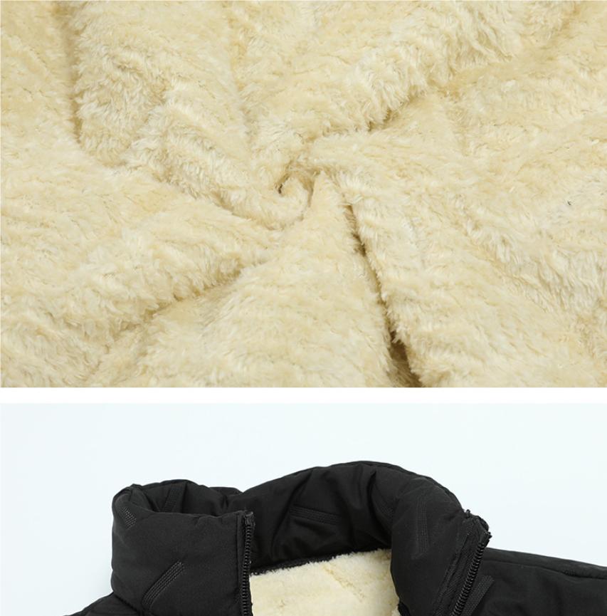 Men's 3-Piece Set, Lamb Fleece Ultrasonic Cotton Jacket with Vest & Pants, Winter Thickened Warm Suit