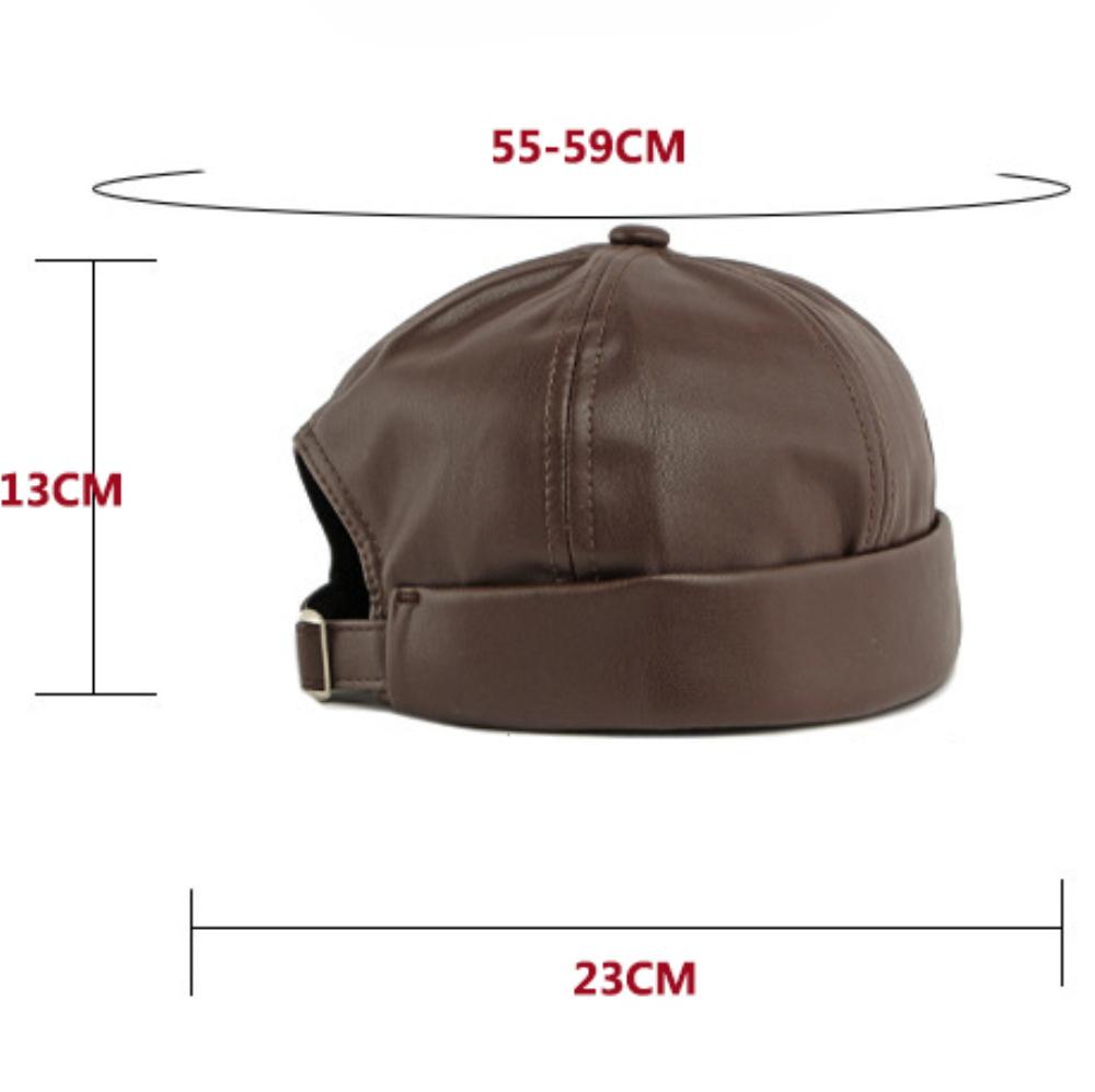HT5049 Klassische PU-Leder-Kappen für Herren Damen Verstellbare Schirmmütze Männlich Weiblich Beanie-Mütze Frühling Herbst Uni Einfach Hip-Hop-Kappen