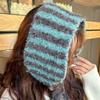 Small Scarf Women Korean Style Neckband Ear Warmer Dual-Purpose Hat Striped Knitted Wool Versatile Cute Neckband