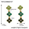 Multi-Color Zirconia Diamond Necklace, Bracelet, Ring & Earring Set - Stainless Steel