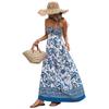 Verano Nuevo Estilo Vacaciones Top Tubo de Gran Oscilación Vestido Sin Mangas Estilo Étnico Vestido Estampado Falda Larga