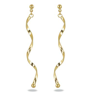 [R2750] - Gold Plated Earrings 'Tortillas Latinas' Golden - 55x2 Mm