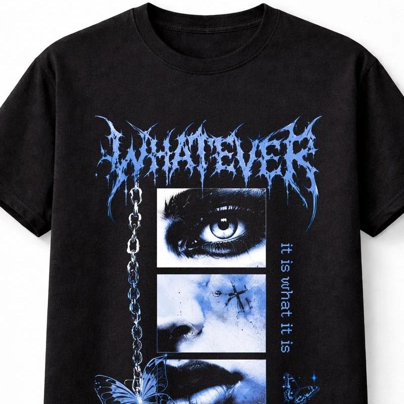 Whatever Butterfly Goth Grunge Y2K Graphic Unisex TShirt S