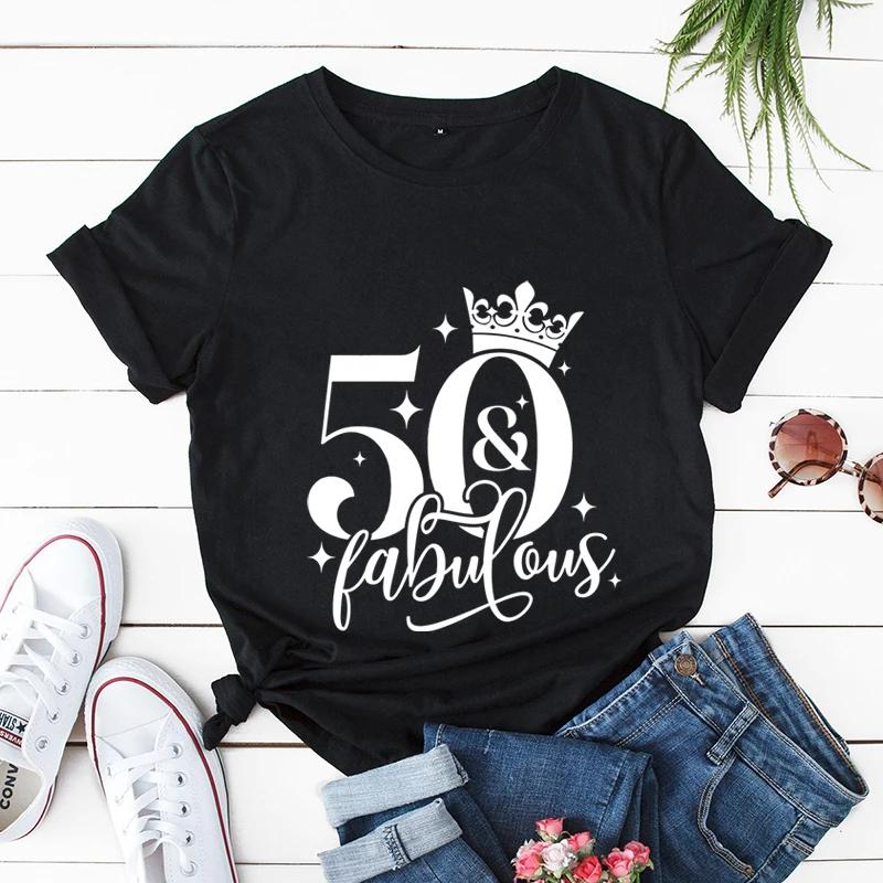 Birthday Queen Print Women T-shirts Birthday Party Women Tshirts 50 It's My Birthday Tees Leopard Graphic Tee T Shirt Y2k Tops