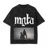 Mgla Muzyka Kobieta Mężczyzna Bawełna Prana Hot stamping Nadruk Koszulka Mgta Harajuku Bawełniana Koszulka Męska Letnia z Krótkim Rękawem T-shirty