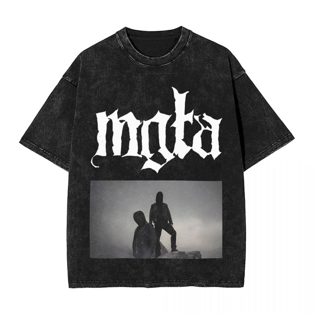 Mgla Muzyka Kobieta Mężczyzna Bawełna Prana Hot stamping Nadruk Koszulka Mgta Harajuku Bawełniana Koszulka Męska Letnia z Krótkim Rękawem T-shirty