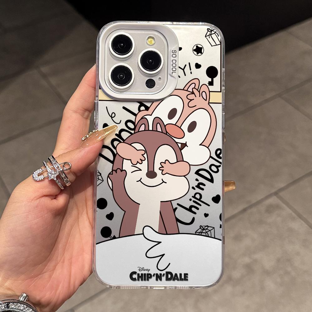Cartoon Squirrels Chips Dales Phone Case for iPhone 17 Air 16 16e 15 14 Plus 13 12 11 Pro Max X Xs XR 8 Colorful Silver Cover