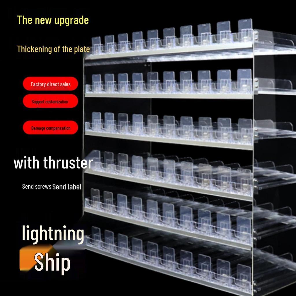 Cigarette Rack with Pusher Display for Convenience Store or Supermarket - Multi-layer Pull-Out Shelf