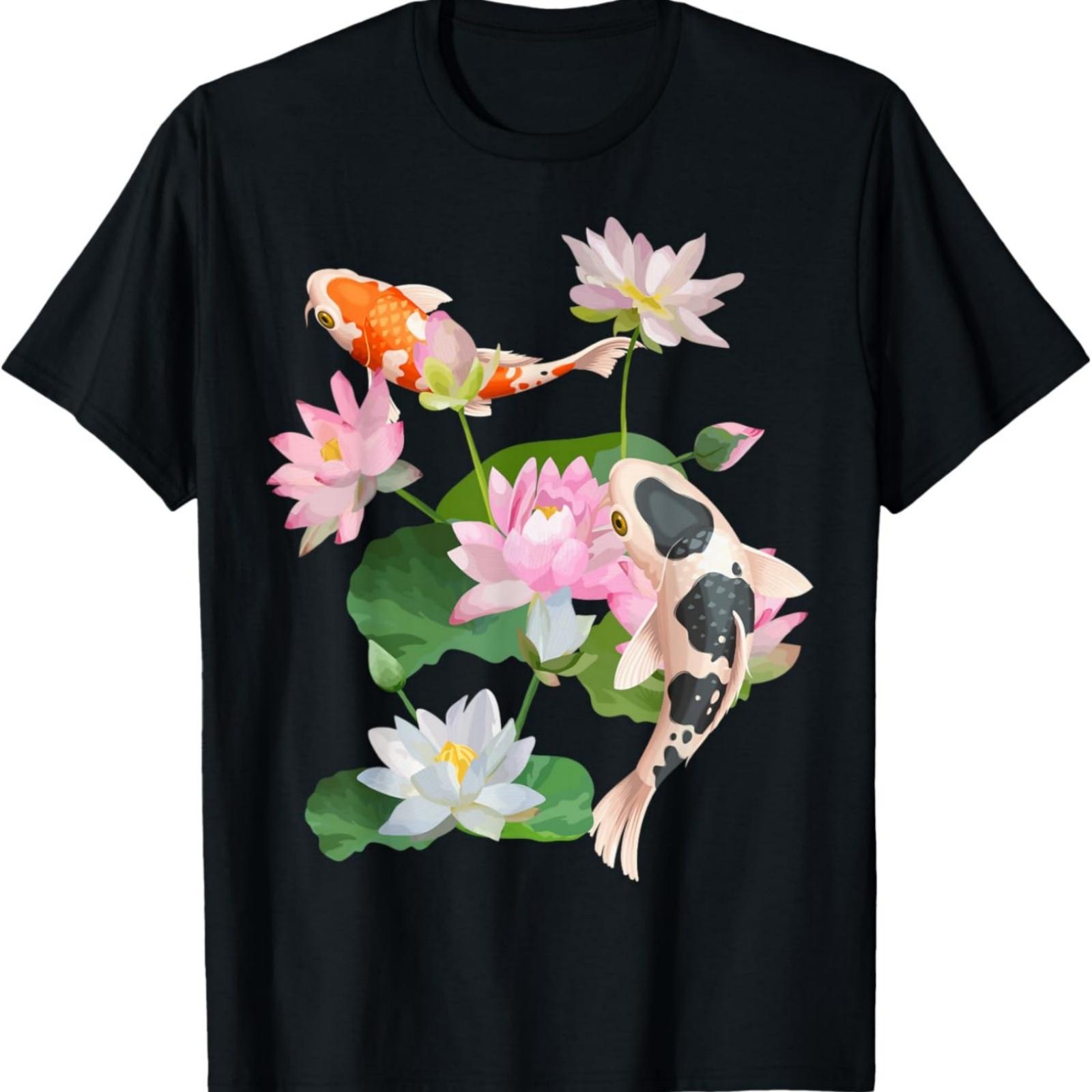 

Japanese Koi Carp Nishikigoi Fish Water Lilies Pads T-Shirt XXXXXL