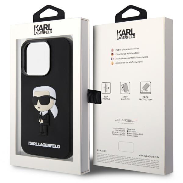 Etui Do iPhone 14 Pro Karl Lagerfeld Hardcase Ikonik 3D Czarne
