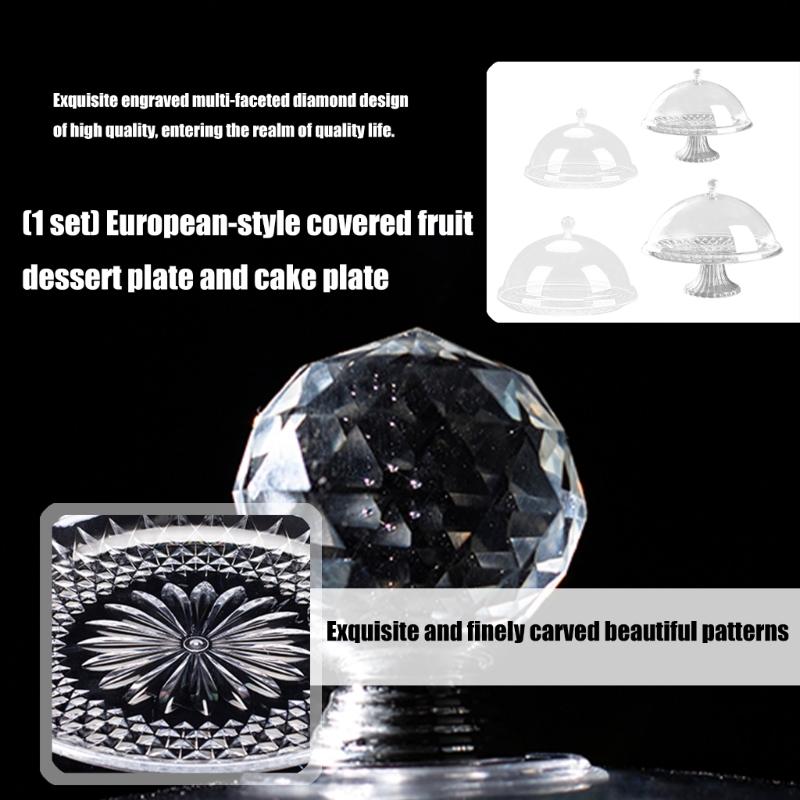 Classical European Covered Snacks Plate With Clear Lid Plastic Fruit Dessert Tray For Food Preservations And Elegant Homes Entertaining