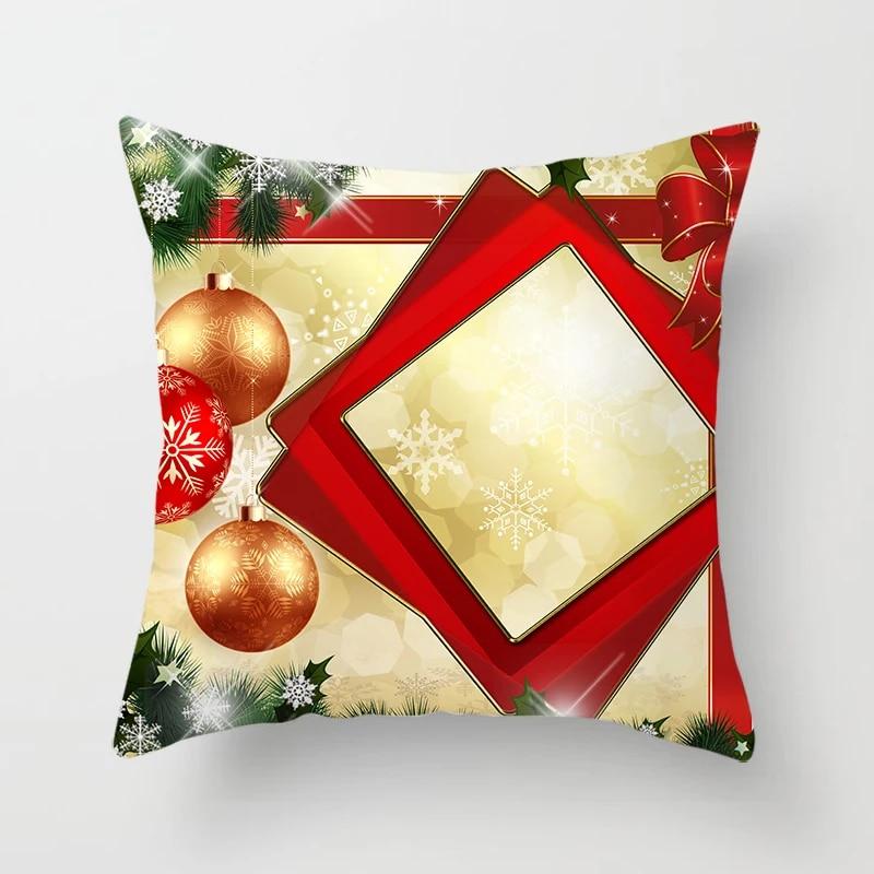 Рождественский комплект подушек с рисунком Санта-Клауса диван подарок украшение для дома наволочка Рождественский подарок наволочка 40x40cm 533₽
