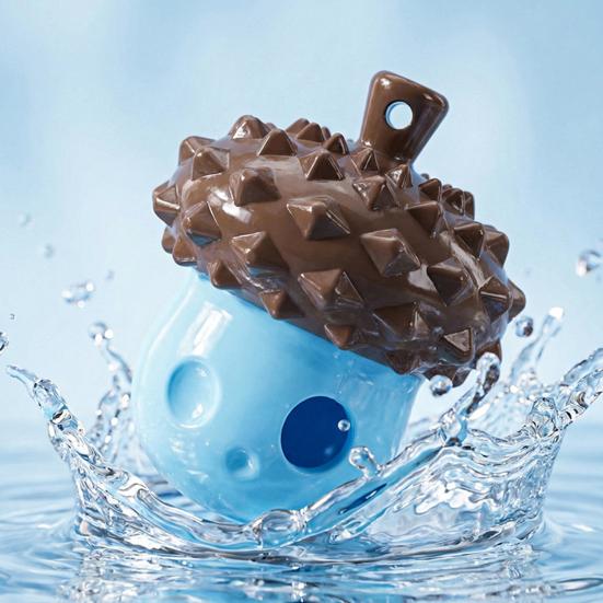 Dog Treat Dispenser Toy Squeaky Interactive Dog Chew Toy Dog Puzzle Toy for Puppy Teething Brain Training Teeth Cleaning