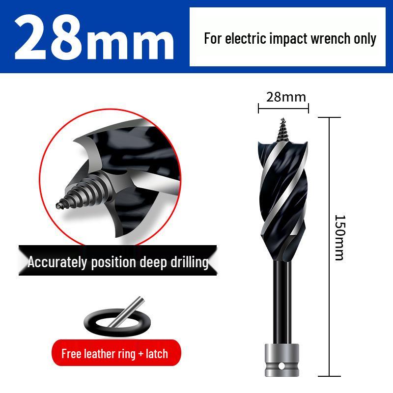 High Hardness Electric Wrench Drill Bit for Woodworking - Four-Flute, Four-Edge Wood Board Hole Enlarger