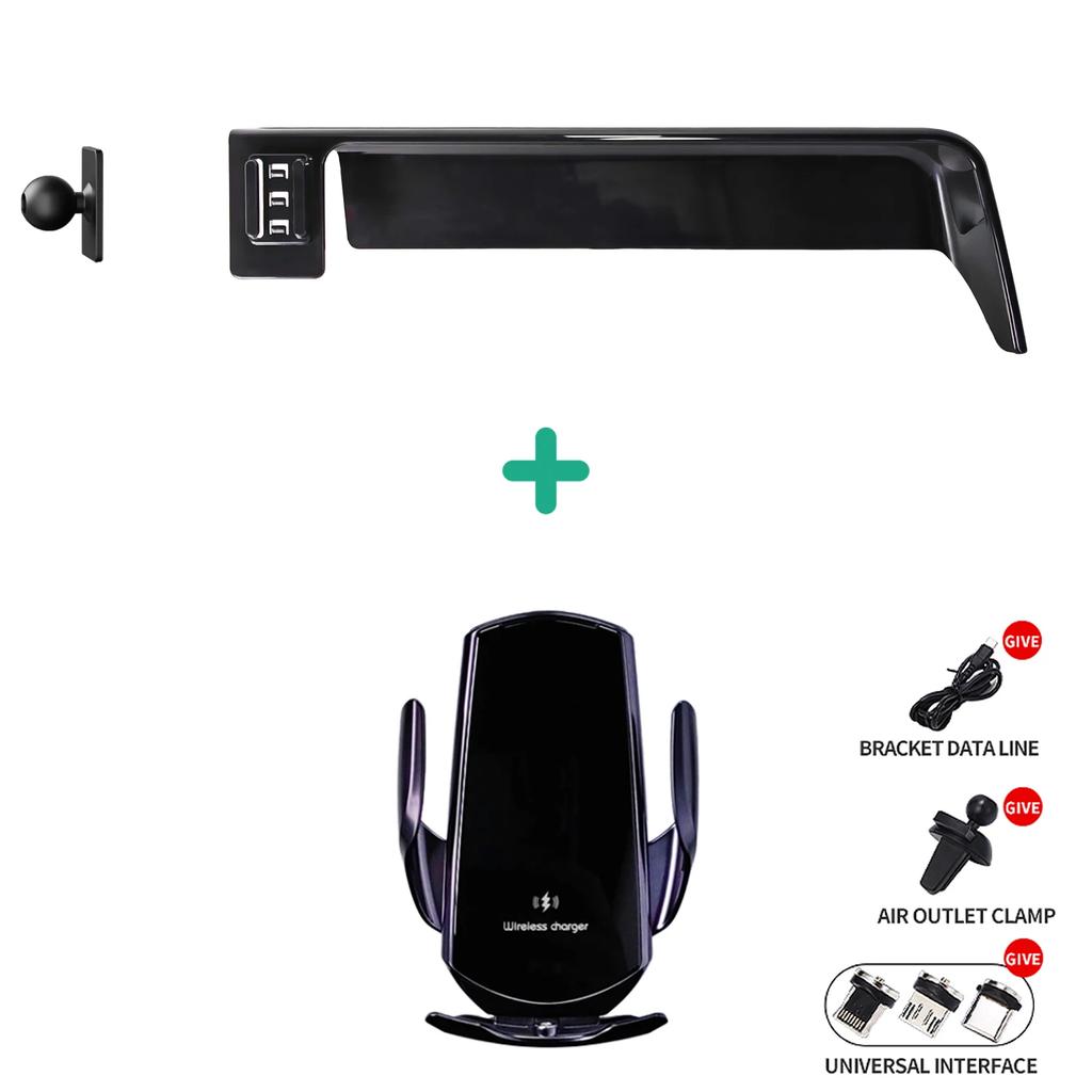 For KIA Sonet 2024 Car Phone Holder Screen Fixed Base 15W Wireless Charging Stand Gravity Mobile Phone Mounts Car Accessories