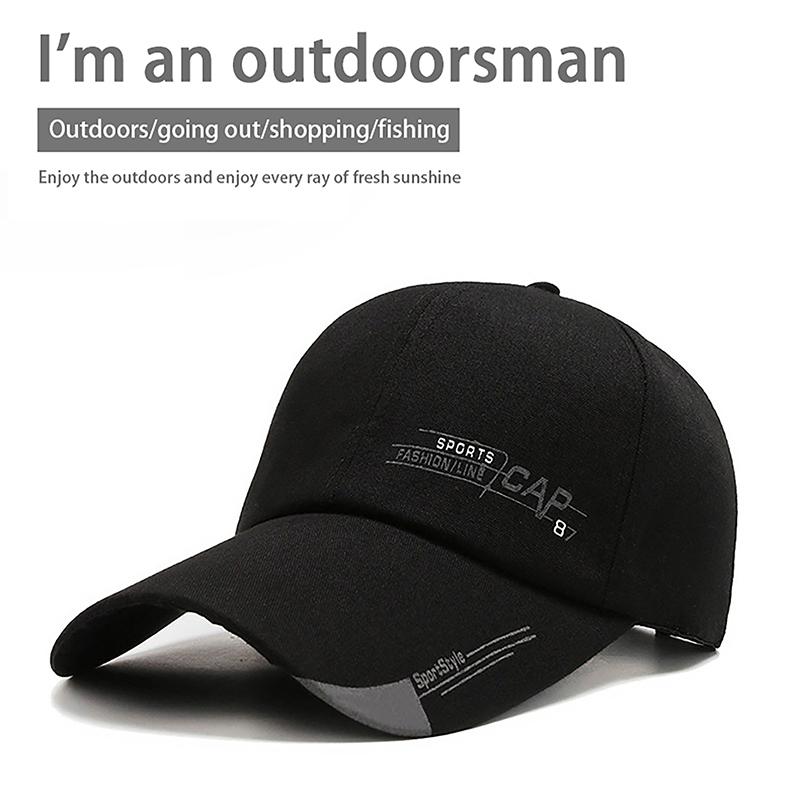 Minimalist Canvas Printed Long Brim Baseball Cap Duckbill Outdoor Sports Sun Shading And Protection Hat