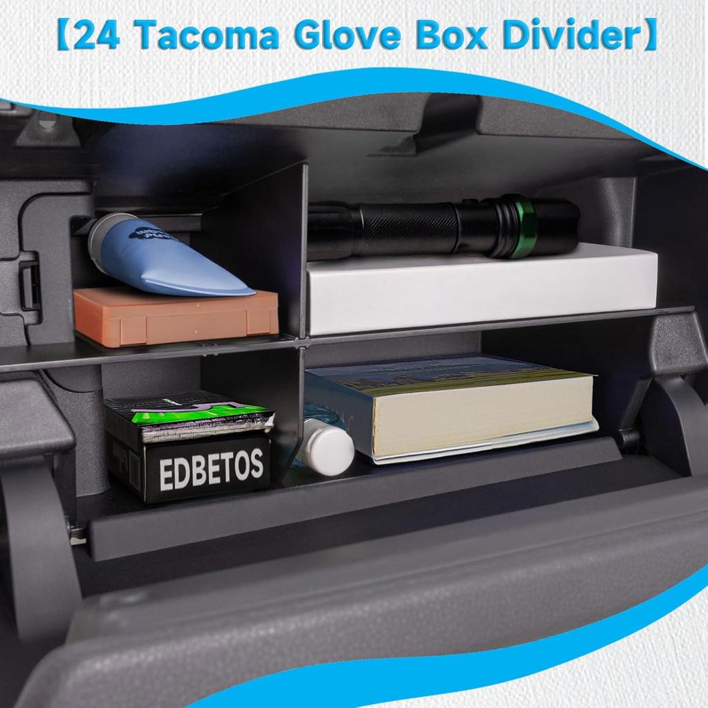 EDBETOS Glove Box Organizer Compatible With 2024 2025 Toyota Tacoma Accessories Glove Box Compartment Ert 4Th Gen Tacoma Secondary Storage Divider
