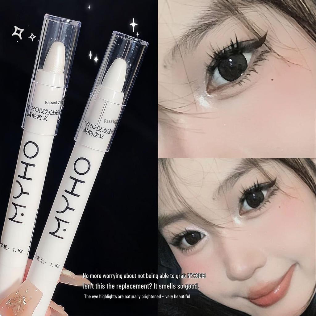 White Matte Highlighter & Eye Brightener Pencil – Waterproof, One-Stroke Shaping for Corner & Eyeshadow
