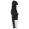 Hooded T-shirt Women's Slim Fit Long Sleeved Short Top