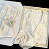 New Women Ice Silk Pajama Set,Long Sleeve Long Pants Loungewear