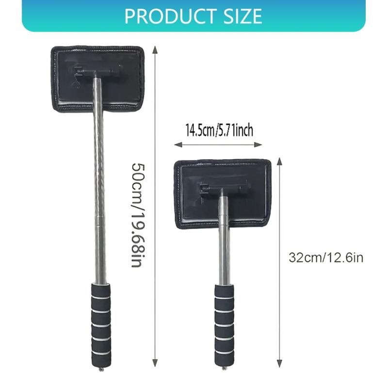 Telescopic Handheld Automotive Windshield Cleaner With Adjustable Length Stainless Plastic Wiper Tool For Universal Use