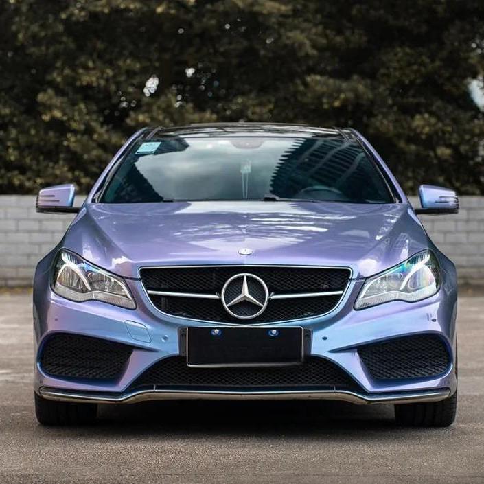 High Gloss PET Metallic Gray Purple Car Wrap Paint Protection Film.