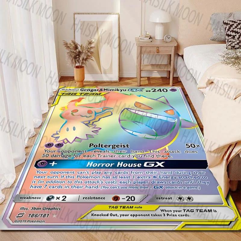 Gengar Pokémon Cards Printing Carpet for Living Room Bedroom Kid's Room Home Decor Area Rug Sofa Cloakroom Play Mat Potdemiel