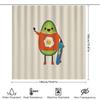 Cute Avocado Skateboard Shower Curtain Hippie Surfer Teen Room Decor Set Waterproof Wall Art Vintage Aesthetic Home Decor