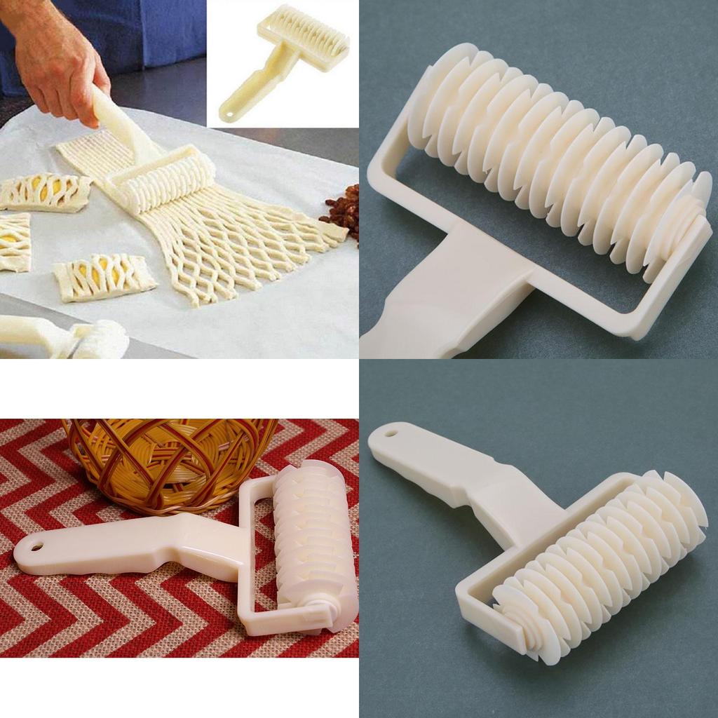 Premium Beige Rolling Lattice Roller Pie Pastry Cutter For Baking Bread And Pizza Dough