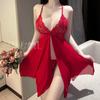 Erotic Underwear, Sexy Halter Lace Seductive Pajamas, Hot Mesh See-through Nightdress, Small Chest Uniform 8453
