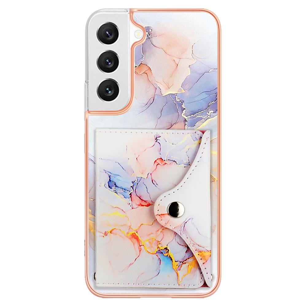 Applicable to Samsung A55 electroplated marble mobile phone case A35 double-sided coated IMD card bag S24ultra set of new models
