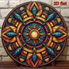 Round Aluminum Mandala Metal Wall Poster Bright Living Room Decor