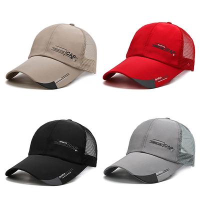 Simple Trucker Hat Solid Baseball Cap Men Mesh Breathable Sunscreen Caps Label Stick Snapback Sunhat Summer Golf Baseball Hat