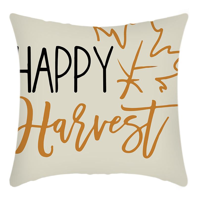 New Thanksgiving Series Pillow Cover English Letters Maple Leaf Print Cushion Home Sofa Cushion Cover