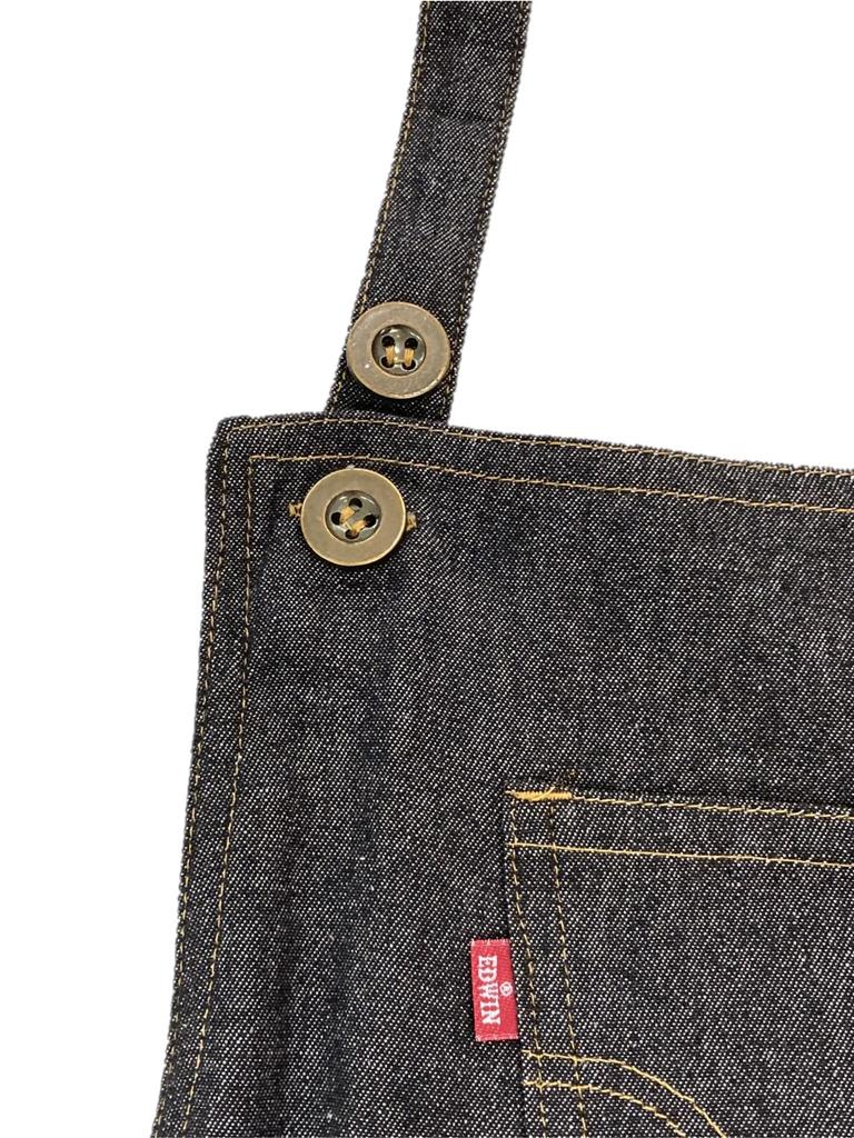 Unisex Verstellbare Länge Um Einheitsgröße [EDWIN] Schürze, Hals, Denim, Schwarz,