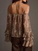 Γυναικείο Casual Ζιφονένιο Μπλουζάκι Off-the-Shoulder Άνοιξη/Καλοκαίρι 2026 - Εκτύπωση Ευρωπαϊκού/Αμερικανικού Στυλ