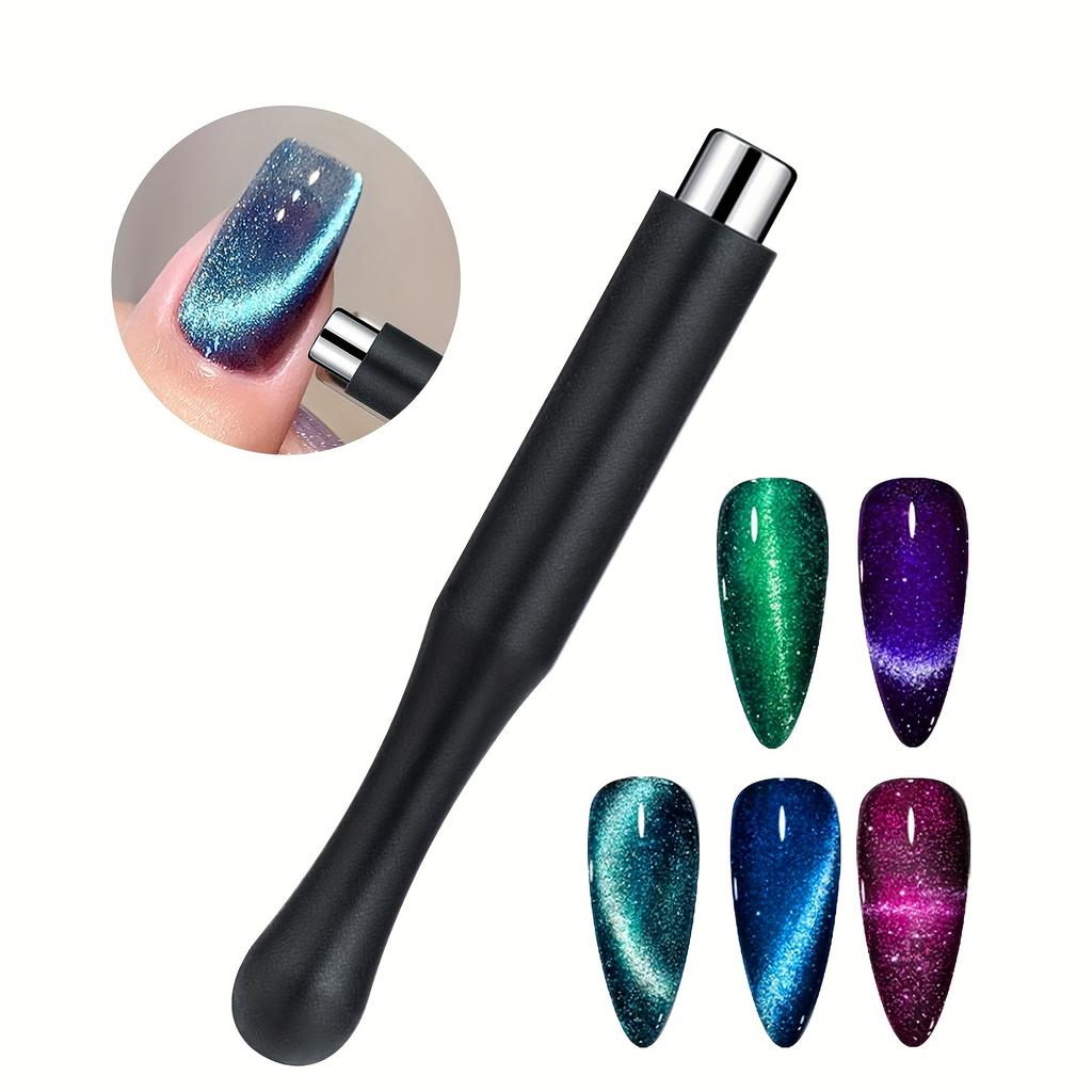 YIKOOLIN 8PCS Nail Magnet Tool Set with Magnetic Cat Eye Gel Polish for DIY Nail Art Suitable for Home Salon Or Studio Use