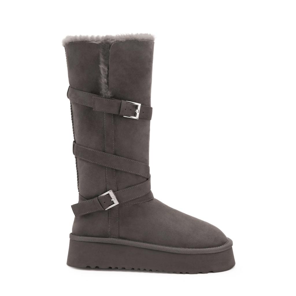 Round head warm thick-soled cotton shoes, piled and thickened fluffy long-tube snow boots, women's new long-tube cotton boots in winter