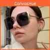 Vintage Round Face Metal Frame Square Uv400 Sunglasses For Outdoor Fans