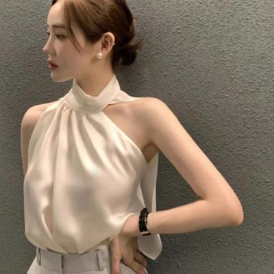 Irregular Design Halterneck Strapless Sexy French Backless Top